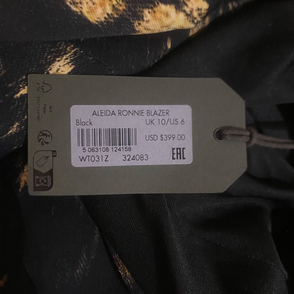 All Saints Aleida Ronnie Print Open Front Blazer - Picture 4 of 4